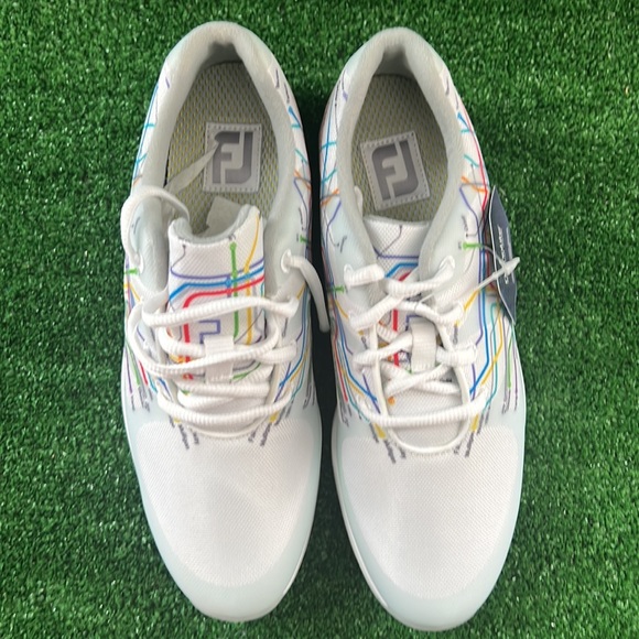 FootJoy Women's FJ Leisure Golf Shoes Style 92913 White / Rainbow Size 7 M - Picture 2 of 5